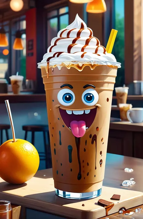 a wacky scene,  iced latte painting, digital art, trending on artstation