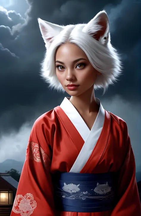 a epic vista, a cute kitsune young woman, by kevin spear, atmospheric, moody, at night, Gambian, eye-catching, startling, magnificent, discouraging, obscured, clouds, mist, cat girl,
photorealistic, ultra detailed, ultra realistic, very realistic, highly realistic, highly detailed, very detailed, extremely detailed, detailed, digital art, oil painting, trending on artstation, detailed face, very detailed face, very detailed face, realism