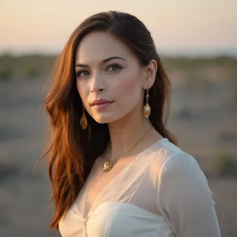 cinematic photo professional fashion close-up portrait photography of a beautiful ((ohwx woman)) at outer planetary core during Golden Hour, Nikon Z9 <lora:kreuk_sdxl_strg:1> . 35mm photograph, film, bokeh, professional, 4k, highly detailed