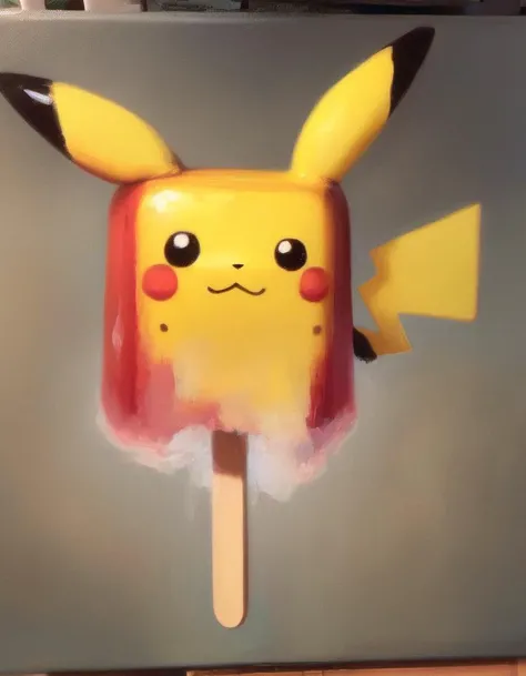 Oil painting of popsicle with head of Pikachu <lora:r3mbr4ndt_001:1> r3mbr4ndt