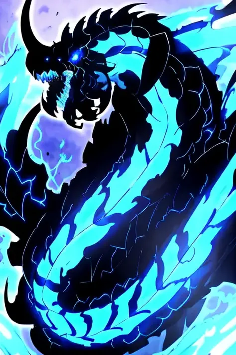 8k full body portrait of Undead shadow Big snake Worm with blue flames and a black body,high detailed masterpiece, anime style highly detailed, majestic, art by artgerm and ruan jia and greg rutkowski,<lora:undeadshadows:0.8>