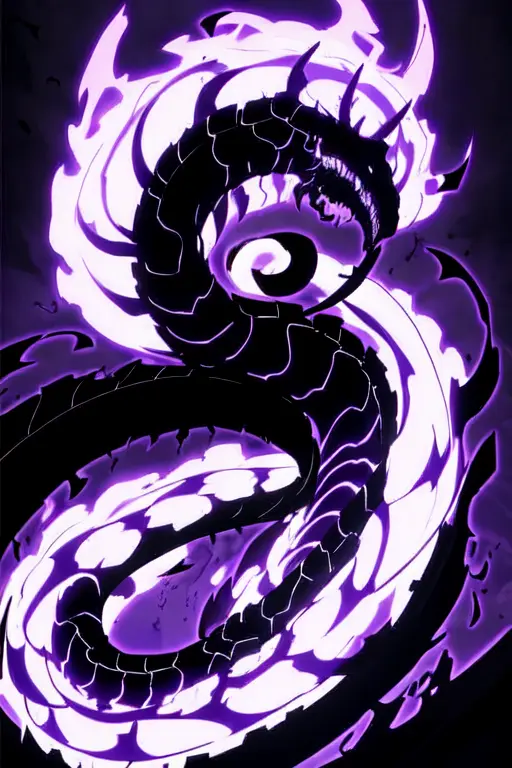 8k full body portrait of Undead shadow Big snake Worm with purple flames and a black body,high detailed masterpiece, anime style highly detailed, majestic, art by artgerm and ruan jia and greg rutkowski,<lora:undeadshadows:0.8>