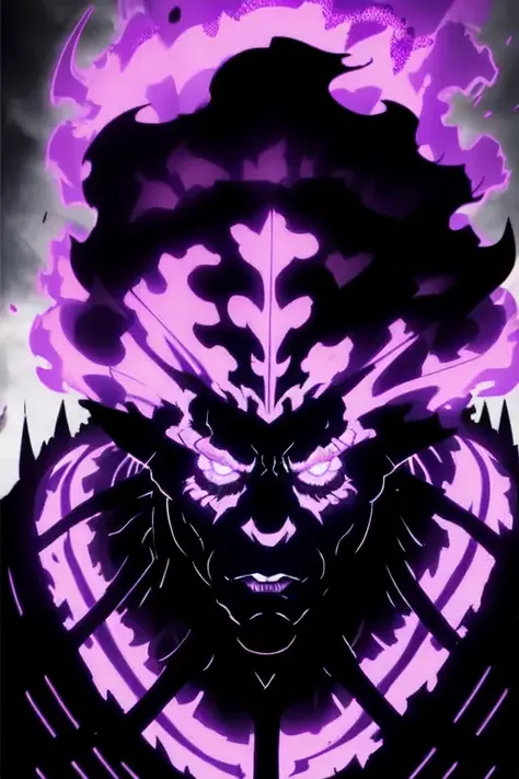 8k full body portrait of Undead shadow frankenstein monster with purple flames and a black body,high detailed masterpiece, anime style highly detailed, majestic, art by artgerm and ruan jia and greg rutkowski,<lora:undeadshadows:0.8>