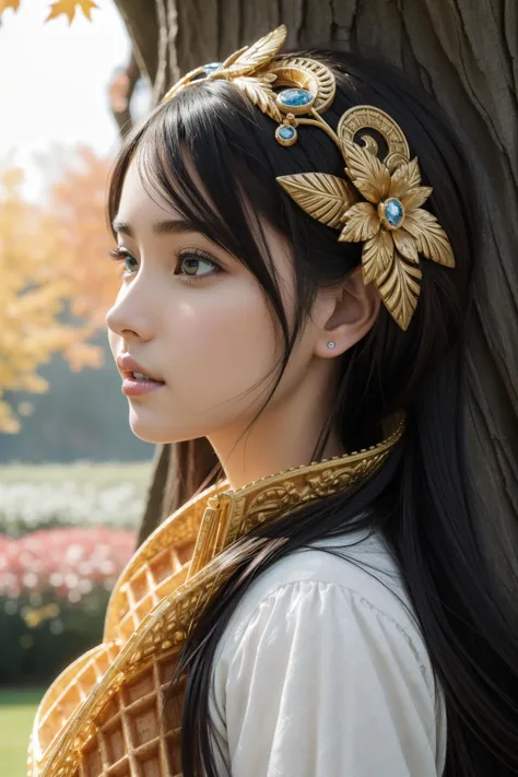 1girl, dramatic Digital artwork, intricate details, profile of a Awful Phenomenal traditional Prussian ([waffle cone|Stargate]:1.3) , it has magnificent details, it is with highborn adornments, trees and Banyan background, crowded roots and flower field, Fall, shallow depth of field, Simple illustration, Proud, Fairy Kei, specular lighting, F/2.8, Polychromatic, under water, Swirling, High quality, trending on artstation, [ (portrait art stylized by Rick Griffin:0.9) : (Tony Cragg:1.3) :9]