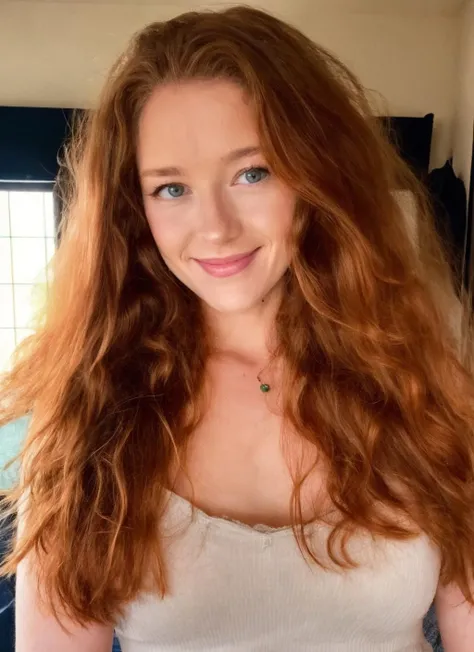 half body portrait of woman, phoebeisginger, smile, looking at camera, cinematic, posing, highly detailed, film grain <lora:phoebeisginger-000007:0.85>