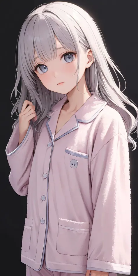 masterpiece,ultra-detailed,best quality,8K,illustration,simple background,cute face,clean skin ,shiny hair,girl,ultra-detailed-eyes, <lora:add-detail-xl:1>,  <lora:pajamas_XL_V2.0:1.3> jyojifuku, pajamas,wool