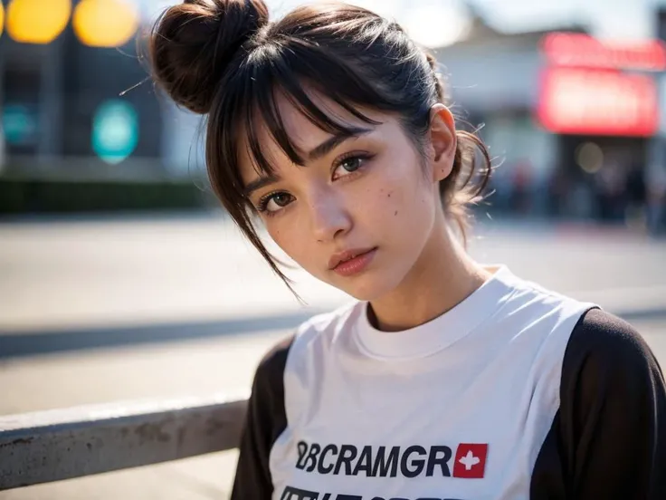 raw photo, a photograph of Canadian 1girl, (wear a Race shirt :1.3), full-face blush, cinematic angle, (cinematic shadows, bokeh, depth of field:1.3),
(brown hair, side bun hair:1.25),
in the (mixing_console :1.2),
fall,
night,
NaturalHand2-3500, natural skin texture, hyperrealism, hdr, hyperdetailed, RAW photo, photorealistic, best quality, highres, realistic, 8k, caustics, dynamic light, beautiful and delicate lips, delicate fingers, detailed pupil, real human skin,