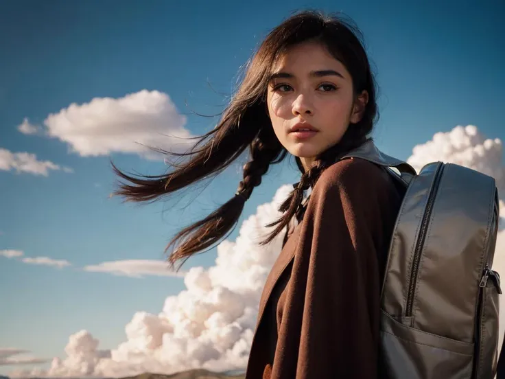 raw photo, a photograph of Wakean 1girl, (wear a fantasy traveling merchant huge backpack medieval brown cape bicorne :1.3), full-face blush, cinematic angle, (cinematic shadows, bokeh, depth of field:1.3),
(low contrast hair, multiple braids hair:1.25),
in the (Uyuni salt lake, sky, cloud, reflection, :1.2),
winter,
night,
NaturalHand2-3500, natural skin texture, hyperrealism, hdr, hyperdetailed, RAW photo, photorealistic, best quality, highres, realistic, 8k, caustics, dynamic light, beautiful and delicate lips, delicate fingers, detailed pupil, real human skin,