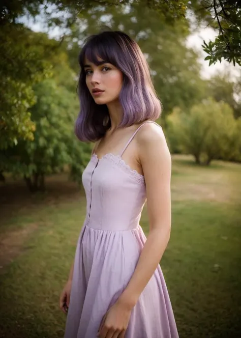 full body, wind, forest ray light, Alisabelle, (to8contrast style), (Woman:1), (pastel purple hair, twin drills hair:1.36), flowing honeyed ginger locks, piercing green eyes, vintage-inspired dress, soft colors, delicate lace, classic elegance. Swing: wooden, rustic, gentle sway, carefree twists and turns. Countryside house: Dakota, vast fields, classic old USA feel, warm sunshine, gentle breeze, peaceful serenity. Photographs: stunning blend of vintage charm and natural beauty, timeless elegance, rustic simplicity, reminiscent of simpler times, carefree spirit, warm and peaceful, classic Americana, natural skin texture, hyperrealism, hdr, hyperdetailed, RAW photo, photorealistic, best quality, highres, realistic, 8k, caustics, dynamic light, beautiful and delicate lips, delicate fingers, detailed pupil, real human skin,