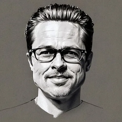 Brad Pitt, smile, miniature, caricature, minimalism, drawing white, crowded wash line BG
<lora:Pastel:0.7>