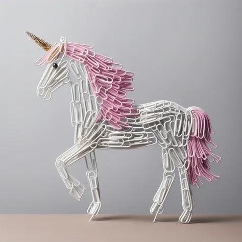 ais-paperclips unicorn pony, meadow <lora:Paperclips_Style_SDXL:1>
