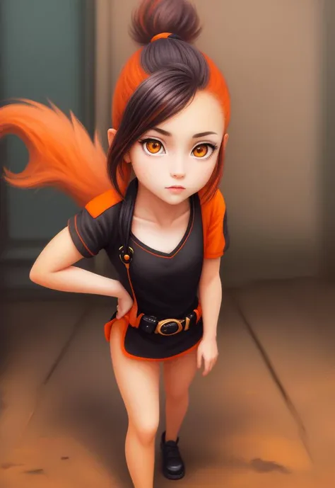 masterpiece, highest quality, ((cartoon)), Wilikitv1 <lora:Wilikitv1:0.8>, bright eyes, detailed face, detailed eyes, (oil painting medium), young female, hazel fur, petite body, clothed, orange and black hair, full body, solo, character focus, dynamic pose <lora:add_detail:0.7>