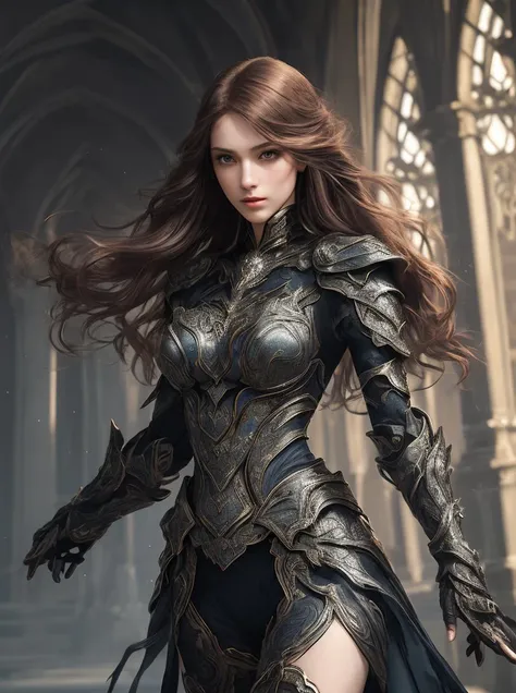 mysterious [girl|woman] in arcane [outfit|armor], long legs, looking at the viewer, [wide stance, action pose], [pale skin], blurry background, [bokeh], [elevate the quality to a professional level paying special attention to key features and details, craft images with sophisticated design and refined composition, exquisite attention to detail especially in obscure regions, strive for aesthetics and artistry, create stunning and highly detailed image, capture scenes with the highest possible resolution showcasing intricate details, aim for perfect depictions conveying exceptional depth and clarity, utilize soft lighting and shadows to highlight characteristic features, ensure crisp sharpness, apply deep and intense colors]