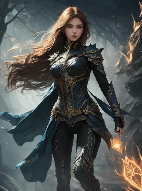 mysterious [girl|woman] in arcane [outfit|armor], [wide stance, action pose], blurry background, [bokeh], [elevate the quality to a professional level paying special attention to key features and details, craft images with sophisticated design and refined composition, exquisite attention to detail especially in obscure regions, strive for aesthetics and artistry, create stunning and highly detailed image, capture scenes with the highest possible resolution showcasing intricate details, aim for perfect depictions conveying exceptional depth and clarity, utilize soft lighting and shadows to highlight characteristic features, ensure crisp sharpness, apply deep and intense colors]