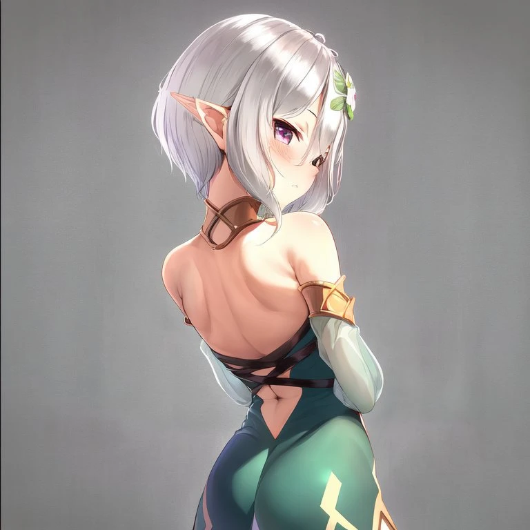 Best Quality, masterpiece, ((Solo, 1girl)), high elf archer, fine detailed shiny eyes, small chest, high resolution, best lighting, extremely detailed illustrations, blush, embarrassed, smile, open mouth, crotch seam, cameltoe, day, dripping wet, no panty, very NSFW, female masturbation,cum everywhere, very small bikini, view from behind, butt visible, thong bikini,