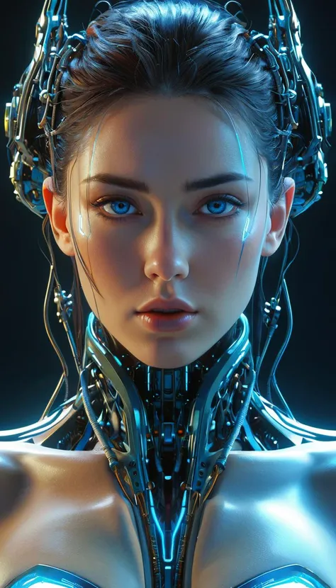 1mechanical girl,(full body),shadows,ultra sharp,metal,(cold colors),rending on cgsociety,facing camera,machanical limbs,mechanical cervial attaching to neck,ghost in the shell,
(facing camera:1.1),ray tracing,shadows,ultra sharp,metal,((cold colors)),Epic CG masterpiece,(3D rendering),facing camera,ultra high resolution,(masterpiece),(best quality),(super detailed),(extremely delicate and beautiful),cinematic light,detailed environment,(real),(ultra realistic details:1.5),glass-like sparkling eyes are blurry and dreamy,(muscle tone and definition),(finely detailed features),stunning colors,cinematic lighting effects,super wide Angle,light particles,light particle art,glowing,dynamic poses,surreal,futurism,concept art,exquisite facial features,super delicate face,designed by greg manchess,smoke,a model woman,bright eyes,glossy lips,trending on art station,photoreal,8 k,octane render by greg rutkowski,art by Carne Griffiths and Wadim Kashin,in the style of Dau-al-Set,Pollock,and inspired by MAPPA and Zdzislaw Beksinski,