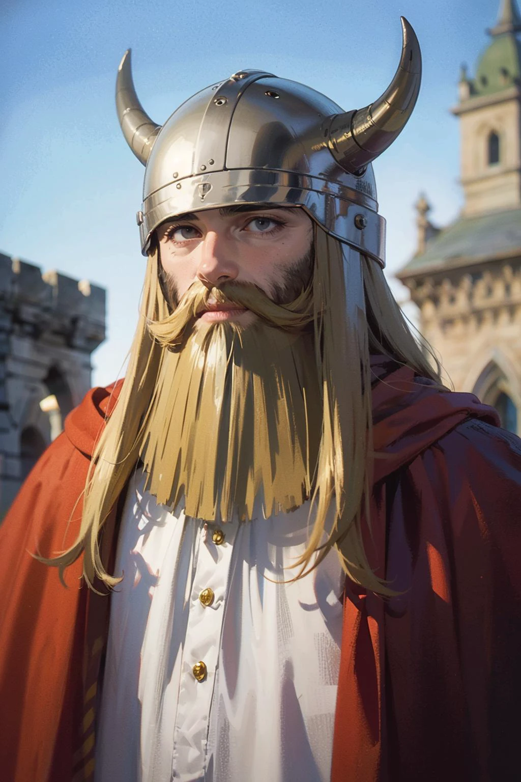 (best quality:1.4), (exquisite masterpiece:1.4), (professional photography:1.4), lifelike, lifelike, half body, (male, 1boy:2), (eisen horned helmet beard:1.8), solo, dwarf, (very long beard:2), red cape,
exquisite detail complexion, flossy skin complexion, extreme detail facial features, extreme detail irises, symmetrical eyes, reflexive eyes retinas, medieval castle,
exquisite body parts detailing, soft shadow, blended saturation, extreme clarify,
extremely detailed body, extremely intricate details, extremely detailed environment, maximalism in detail, dust particles, sub surface scattering, Tyndall effect, volumetric light,
blended saturation, noise reduction, visual compositional balancing, multi-layers and textures variation,
extremely exquisite detailed, hyper detailed, extremely high resolution, extremely high res, high resolution, highres, dramatic cinematic light, (outdoor surrounding:1.2), extremely explicit detail, extremely sharp focus,
HDR, DSLR, high dynamic color range, RAW Photo, 50mm lens, F/1.2, Shutter speed 1/200, ISO 50, detailed eyebrows, detailed eyelashes, blushed, professional makeup, feminine hand, beautiful finger polished nails,
style by inoue takehiko <lora:frieren_EP01-04_lohad8_attn-mlp:0.8>