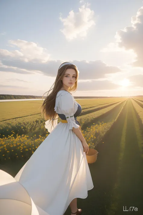 1girl, studio Octane render, insane details, landscape of a ([Beige field:Lithuania:4]:1.3) from inside of a Munich, it is very 1900'S and Artistic, lush field and beach, at Twilight, (stylized by Edward Bawden:1.1) , (Mark Gertler:0.9) , detailed, masterpiece, Peaceful, Technopunk, studio lighting, L USM, BW, Light streaks, Instagram, hyperdetailed, photolab