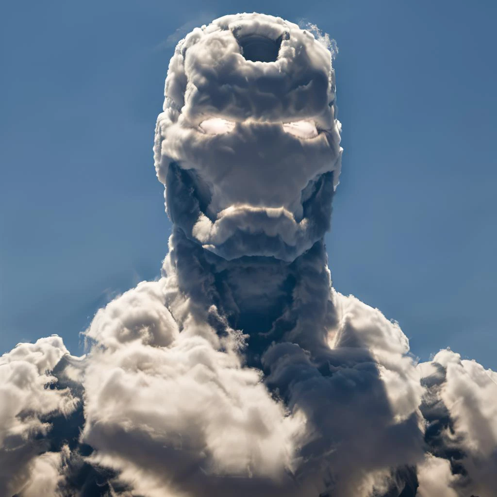 雲の顔 空に人の顔のように見える雲があります - SeaArt AI