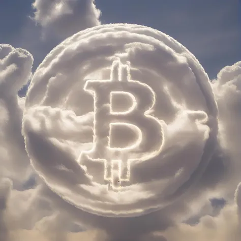 cloud icon <lora:Aether_Cloud_v1:0.7> best quality of cloud bitcoin shape in the sky, intriguing clouds