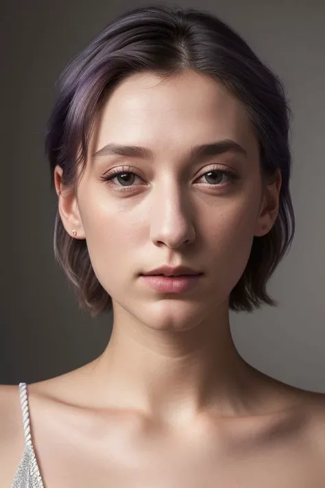 DEN_rima_yasashi,
(headshot:1.2) portrait on a (plain grey background:1.2), (headshot:1.2), (face focus:1.1), windswept chaotic hair, soft lighting, low contrast, low saturation,
bokeh, f1.4, 40mm, photorealistic, raw, 8k, textured skin, skin pores, intricate details <lora:epi_noiseoffset2:1>, epiCRealism