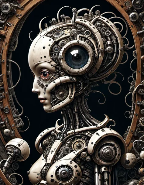 (full body shot:1.3) The mech robotic sexy maid, (Amazing nanopunk academic assemblage art made with hundreds of found trash components:1.6), complexities composite featured (porn:1.3) artwork, remodern <lora:add-detail-XL:0.6> <lora:corcoc1sXL:0.6> corcoc1s <lora:XL_holloAI_v1.0:0.65> holloAI. (weirdcore:1.2), ink by Da_Vinci, ((vitruvian)) sepia, on old paper, by francis picabia and Jeff Sotto <lora:Da_Vinci:1>anatomical, subsurface scattering, ultra hd, 4k, high def, Photorealistic, Hyperrealistic, Hyper detailed, analog style, realistic, masterpiece, best quality, ultra realistic, 8k, Intricate, High Detail, film photography, soft lighting, heavy shadow