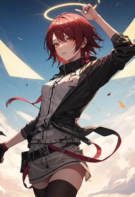 (safe:1.10), best quality, masterpiece, highres, solo, (exusiai_arknights:1.10), jumping, cowboy shot, looking at viewer, 32 <lora:exusiai_arknights:0.80>