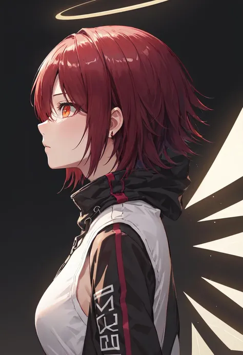 (safe:1.10), best quality, masterpiece, highres, solo, (exusiai_arknights:1.10), profile, from side, upper body, 15 <lora:exusiai_arknights:0.80>