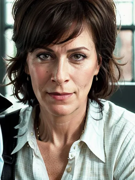 Lois768,60-year-old woman with black hair, seductive look, a lock of hair on top, old gray hair, unknown old man in the subway, awkward situation, a lot of people, the train arrived, subway, sexy business clothes, blue eyes, many wrinkles on face, MILF, old body with wrinkles, detailed wrinkles (old women in America), proper eye position, cinematic light, soft light, detailed background, light background, highly detailed, 8k, ultra detailed background, detailed background, showing body full, full body, full body visible, perfect butt visible, solo, small breasts, NSFW:1.3, realism