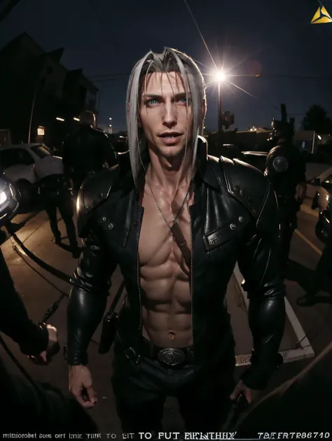 Grainy fisheye police bodycam footage of skinny drunk FF7R Sephiroth being confronted for public indecency and just generally being an edgy weirdo, at a trailer park somewhere in Florida.
fcPortrait, highres, high resolution, detailed,
<lora:LowRA:0.3> <lora:add_detail:0.3> <lora:sephy-000004:0.6> <lora:PoliceBodycamFootage:0.7> <lora:flashlightphoto_v1.5a:0.5>