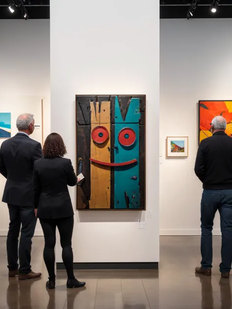 A group of people in an art gallery, over the shoulder photograph, from behind, admiring Plank modern art on display, IIIlIII.
fcPortrait, highres, high resolution, detailed,
<lora:LowRA:0.1> <lora:add_detail:0.3> <lora:Plank-10:1> <lora:modern_art-10:0.5>