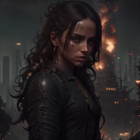 <lora:NecromancyAI:0.6>, NecromancyAI, futuristic, ((beautiful mature Russian girl)), 30 years old, <lora:AnaDeArmasv2:1>, wavy hair, pagan dark magician, magical in cyberpunk world, Moscow background, <lora:InfernalAIv8:0.65>, Palace of Soviets background, fine facial features, <lora:LowRA:0.35>, beautiful face, technical and magic, disdain, angry, pagan motives, photorealistic, photo, masterpiece, realistic, realism, photorealism, high contrast, photorealistic digital art trending on Artstation 8k HD high definition detailed realistic, detailed, skin texture, hyper detailed, realistic skin texture, armature, best quality, ultra high res, (photorealistic:1.4), high resolution, detailed, raw photo, sharp re, nikon d850 film stock photograph 4 kodak portra 400 camera f1.6 lens rich colors hyper realistic lifelike texture dramatic lighting unrealengine trending on artstation cinestill 800