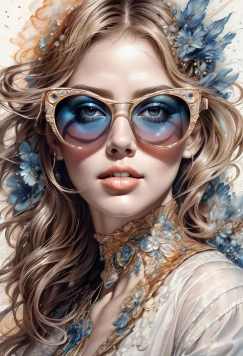 masterpiece,best quality,stunning beauty woman with sunglasses,weared white dressed,watercolor style,digital art,fantasy art,hyper realistic,flawles detailed face,insanely detailed,intricate details,great craftmanship,heawy brush strokes,trending on a ai art,stunning work,inspired by greg rutkowsky,karol bak,charlie bowater,8k,rendered in SDLX 0,9, dreat view,