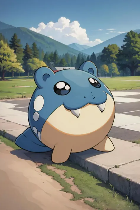 masterpiece, best quality, solo, looking at viewer, <lora:Spheal_Fp:1>, sphealpk, no humans, pokemon \(creature\), chibi