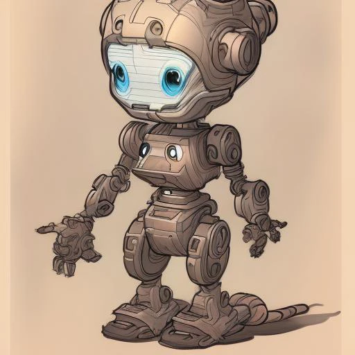 Evang, illustration of a cute female robot