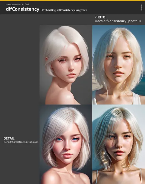 Extremely beautiful portrait of an attractive girl, detailed, illustration by Adam Hughes, Stanley Artgerm, and Ilya Kuvshinov, Beeple, eyeliners, highres, high quality, platinum blonde hair, glistening skin, vibrance, ambient, fluttering hair, cinematic, detailed, pretty face, <lora:difConsistency_photo:1>, <lora:difConsistency_detail:0.65>
