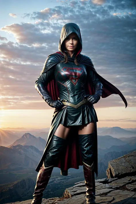 Fantasy assassin rogue Supergirl with caped Girl, full body portrait, detailed on her figure, darksouls, realistic fantasy, epic light, symetrical eyes, detailed eyes, textured eyes, realistic, 4k resolution, photo image quality, Canon Camera Quality, realistic, cinematic, cinematic colorgrading, <comment: *** difConsistency> <lora:difConsistency_photo:0.5>, <comment: *** difConsistency> <lora:difConsistency_detail:0.35>