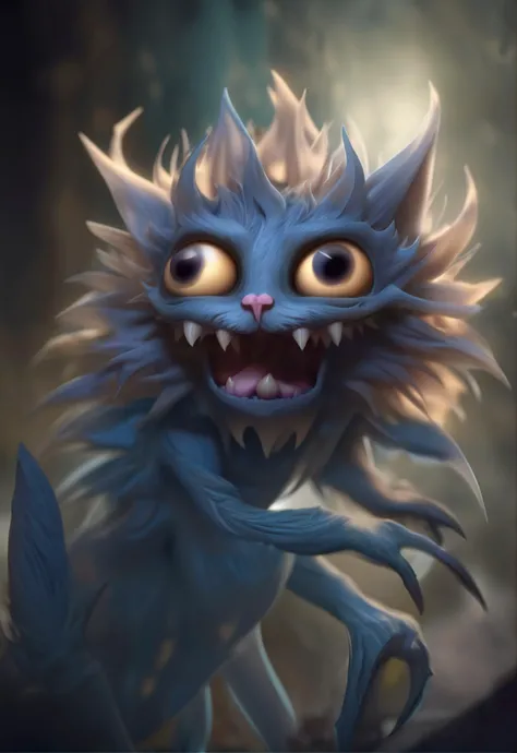 a translucent microscopic cat-like creature
a confused creature of (hollow:1.4) tendrils.
It's head tilts in confusion, eyes wide and curious. It smiles.
misty, out of focus background
bust, horror, mysterious, bokeh, raw photo, origami, elaborate detail, film grain, 35mm, psychedelic, colors, dramatic lighting, glowing eyes, fangs, chiaroscuro,
teal, white, gold
The Guyver, Parasyte, Zeiram, Witchblade, Claymore
Venom symbiote