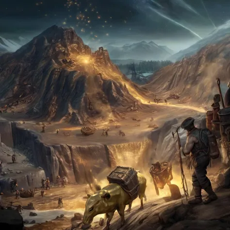 fantastic detailed photography of gold rush 1849, prospectors mining in Sierra Nevada, California , 3D, nebula, lights, intricate details, detailed background
league of legends, legends of runeterra, valorant, lolsplashart, mlbbsplashart <lora:sdxl_memegun_v2:1>