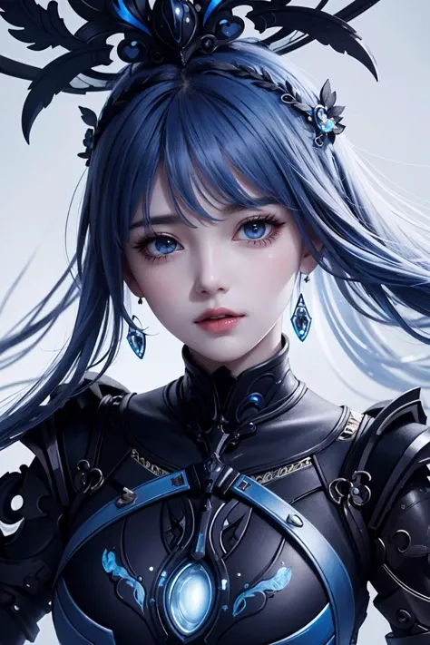 cinematic close up photo of an ethereal neural network organism,blue,divine goddess,biomechanical details,maximum details,an ethereal neural network,surreal photography,gothic art,glow hair,maximum details,