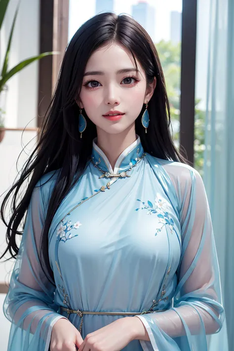 (RAW photo:1.2), (photorealistic:1.4),(masterpiece:1.3),(best quality:1.4),ultra high res,(detailed eyes),(detailed facial features),(detailed clothes features),HDR,8k resolution, skin tight, (((high detailed skin,visible pores))), dreamlike, (ulzzang-6500-v1.1:0.5),pureerosface_v1:0.2, face close-up, 1 girl,tall, 30 yo, ((gigantic breasts)), wearing tight close pastel floral silk malay gamis ((see through transparent)), full body, smile, Reisa brotoasmoro, wearing high heels, full body shot camera, (long bonde hair)