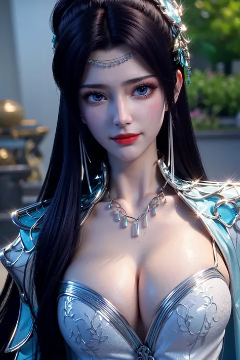 Black background wall, blurred background, highest quality, close-up of a woman, perfect face, perfect figure, alluring, charming, ultra hd, textured skin, super detail, 8k, super fine, extra large breasts, huge breasts, breast exposure, perfect face, delicate eyes, seductive, charming, half nude, 3d rendered character art 8K, fantasy characters, 3DCG, close-up of a woman, perfect face, perfect figure, alluring, charming, hands to the back, looking at me head-on, stereoscopic, textured skin, super detailed characters , 8k, fantasy characters, 3DCG, masterpiece, CGstation, peerless beauty, 3DCG, movie bloom, movie soft light, skin type, flawless, delicate nose, peerless beauty, sister, royal sister, 3D movie character 8K, movie bloom, movie soft light, skin white as jade, flawless, god