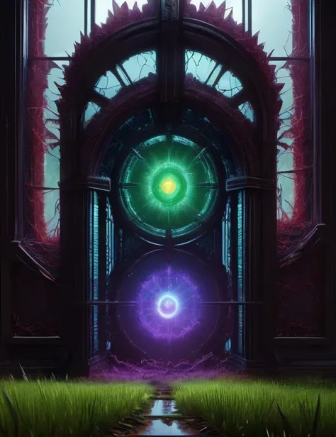((best quality)), ((masterpiece)), ((realistic,digital art)), (hyper detailed), F0rg0tt3nSynth Supernova Marsh Grass,Louvered Window,Dark Magic, octane rendering, raytracing, volumetric lighting, Backlit,Rim Lighting, 8K, HDR, <lora:F0rg0tt3nSynth-000011:1>