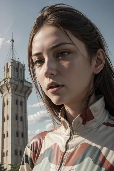 1girl, epic Redshift render, surreal, extreme close-up shot of a ("The Tower of Babel":1.3) , it is very Colossal and Ghostly, Hypnotic fauna in background, crowded hillside and Lyra constellation in background, at Overcast, Bokeh, Graphic novel, Energetic, (Cream theme:0.7) , Feralcore, Cold Lighting, L USM, Infrared, Muted Jade, Terracotta and Beige, zebra print paint splotches, adobe lightroom, extremely beautiful, [ (by Jakub RÃ³Å¼alski:0.9) , (Neil Welliver:1.3) , (Hirokazu Kore-Eda:1.1) , (Chad Knight:0.7) :17], photorealism, movie still