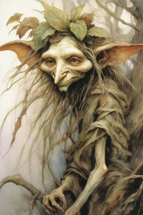 <lora:Wendy Froud Style:1>Wendy Froud Style - high resolution, dark swamp hag, combine the styles of the artists amy brown and brian froud