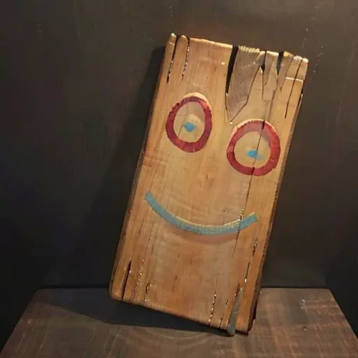 masterpiece, best quality, Plank, jar jar binks, jar jar holding plank, Beautiful Art Style, 1girl, smile, blue eyes, blue lips, red circle, still life, wood, no humans, Bird on shoulder, dynamic, lake, <lora:jarJarBinksGunganStar_v3:0.6> <lora:Plank-10:1.5>