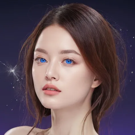 spatter, perfect proportions, blue android eyes, refracting