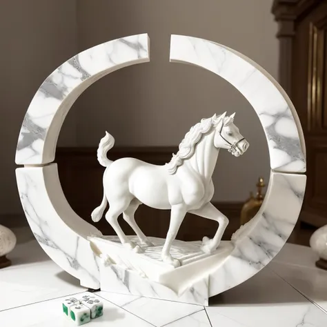 a (marblecarvingcd, marble, white:1.2, shiny:1.2),(Mahjong:1.2),(solo:1.2),<lora:marblecarvingcd:0.7>,no humans,high quality,realistic,photorealistic,masterpiece,long-focus,Indoor,