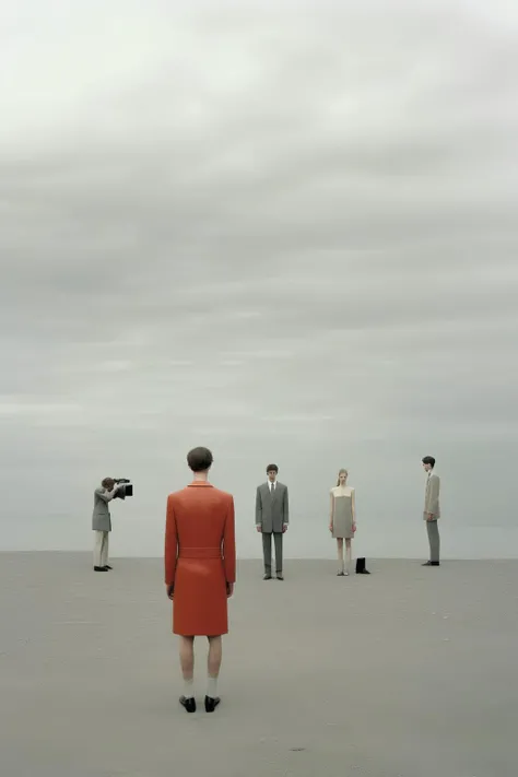 <lora:Nadav Kander Style:1>Nadav Kander Style - backstage prada fashion shoot photos in the style of akos Major