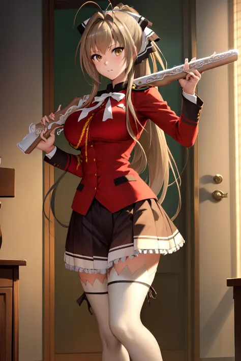 1girl, sento isuzu, isuzu-uniform, solo, isuzu-riffle, standing, <lora:SentoIsuzuV10:1>, (ultra high res,best quality), (8k, RAW photo, best quality, masterpiece:1.2), professional lighting, physically-based rendering, highres, absurdres,